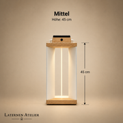 Solar-Laterne aus Edelstahl 45 cm für moderne Außenbereiche