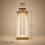 Solar-Laterne aus Edelstahl 55 cm für Gartenwege Terrasse und Hauseingang