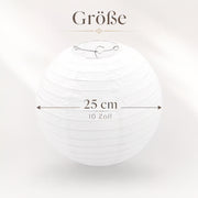 Weisser Papierlampion 25 cm Groessenansicht