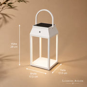 Maße der Akku-Solar-Laterne in 29 cm Höhe
