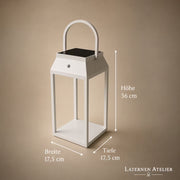 Maße der Akku-Solar-Laterne in 36 cm Höhe