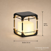 Maße der großen Solar-Laterne aus Edelstahl in 36 cm Höhe