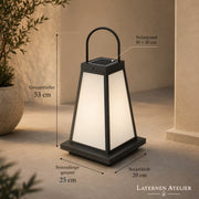 Japan Garten Laterne Solar mit 53 cm Höhe und 25 cm Sockelbreite