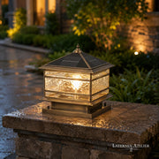 Kupfer Laterne mit Glasgehäuse für Gartenmauer und Terrasse