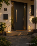 Laterne Metall Weiß aufladbar für Garten & Terrasse