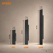 Maße der modernen Außenlampe im Laternenstil in 20,5 cm, 41 cm und 61 cm