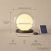 Outdoor Solar-Laterne mit 30 cm Außendurchmesser und warmem LED-Licht