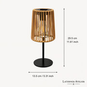 Dekorative Solar-Laterne mit Rattanoptik und warmweißem Licht