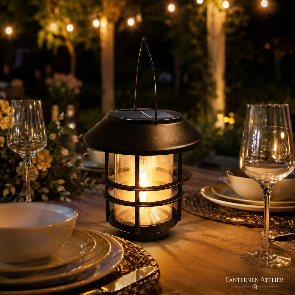 Solar-Hängelaterne Warmweiß mit dekorativem Licht für Garten Terrasse und Zaun