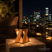 Solar-Holzlaterne Vintage für Balkon, Terrasse und Abendstimmung