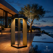 Solar-Laterne Schwarz mit warmem Licht für Garten, Terrasse und Außenbereich