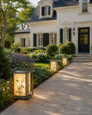 Solar-Laterne aus Stahl und Acryl mit warmem Licht für Garten, Terrasse und Eingangsbereich