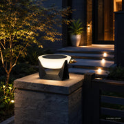 Solar-Pfeilerlaterne aus Edelstahl mit LED-Licht für Hauseingang und Garten