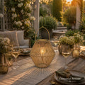 Boho Solar-Rattanlaterne für Garten & Balkon