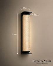 Solar-Wandlaterne aus Aluminium in Schwarz mit 60 cm Höhe, 16 cm Breite und 12 cm Tiefe