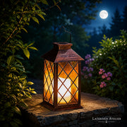 Solar Glas-Laterne im Vintage-Stil als dekoratives Licht im Garten