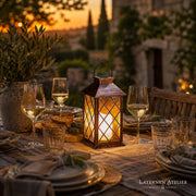 Solar Glas-Laterne im Vintage-Stil