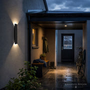 Moderne LED Außenwandleuchte aus Aluminium für überdachten Eingang, Hauswand und Terrasse