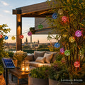 Bunte Solar-Lampion-Lichterkette für Garten & Terrasse